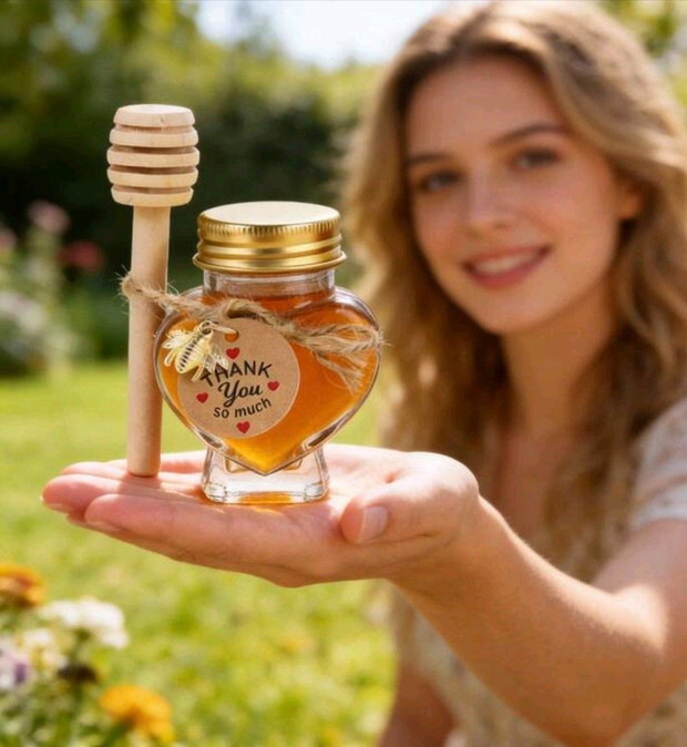 Mărturii nuntă cu miere naturală borcănașe personalizate handmade pentru invitați