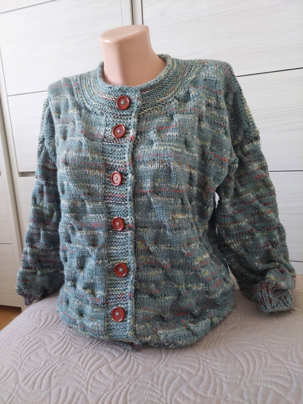 Jacheta Cardigan tricotat manual