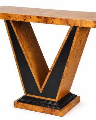 Consola Art Deco din lemn masiv furniruit