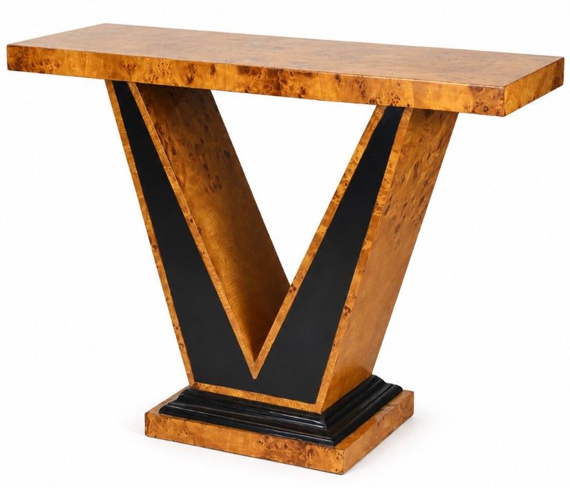 Consola Art Deco din lemn masiv furniruit