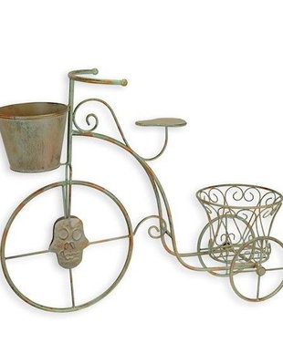 Jardiniera bicicleta din fier forjat antik green