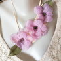 Colier diafan floral lila delicat