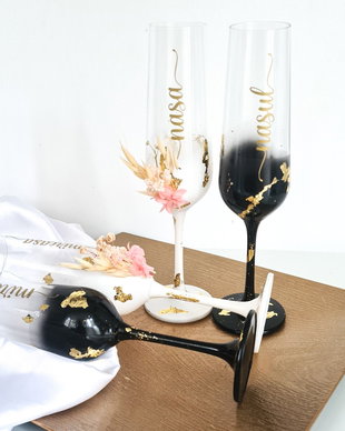 Pahare nunta set 4 buc