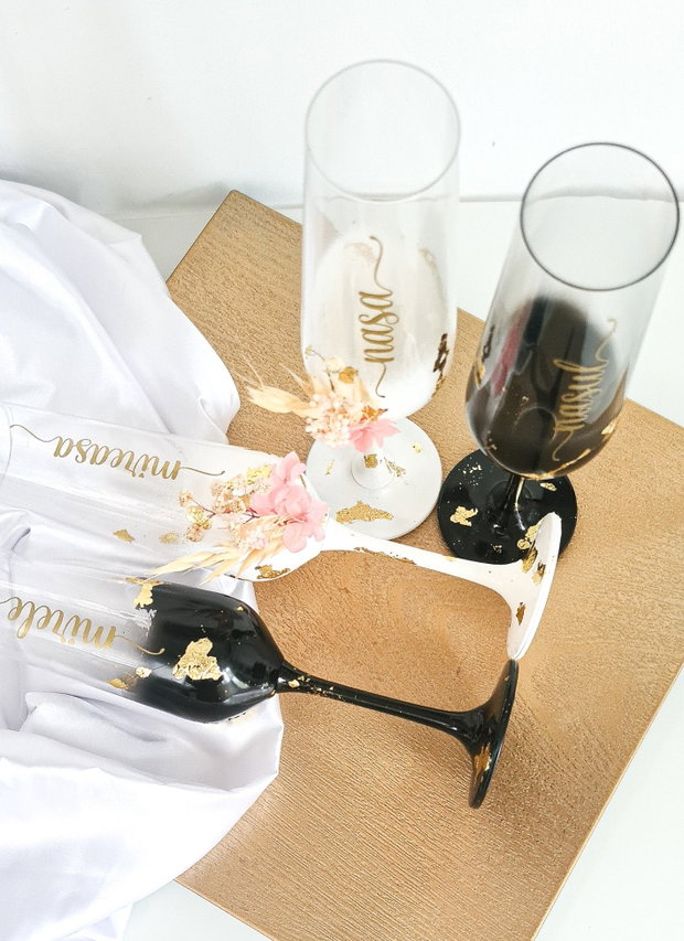 Pahare nunta set 4 buc