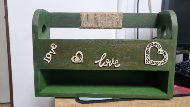 Lădiță decorativă din lemn masiv, Verde Smarald