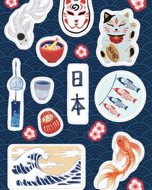 Sticker în Coală - Japan