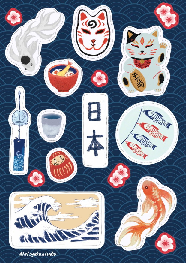 Sticker în Coală - Japan