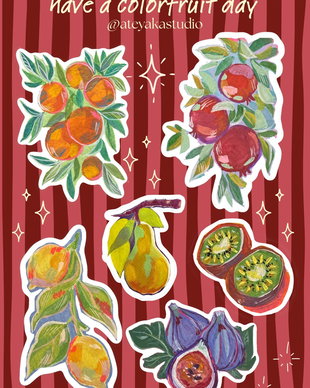 Sticker în Coală - Have a colorfruit day