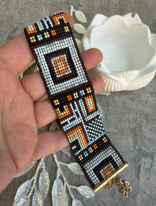 Bratara boho - Ethno din margele Toho
