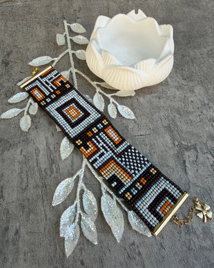 Bratara boho - Ethno din margele Toho