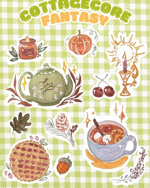 Sticker în Coală - Cottagecore Fantasy