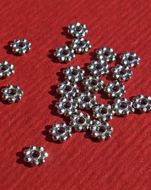 (10 bucati) Margele distantiere din argint 3x1 mm