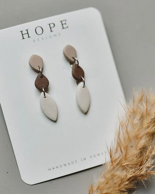 Cercei handmade minimalisti, din Lut Polimeric