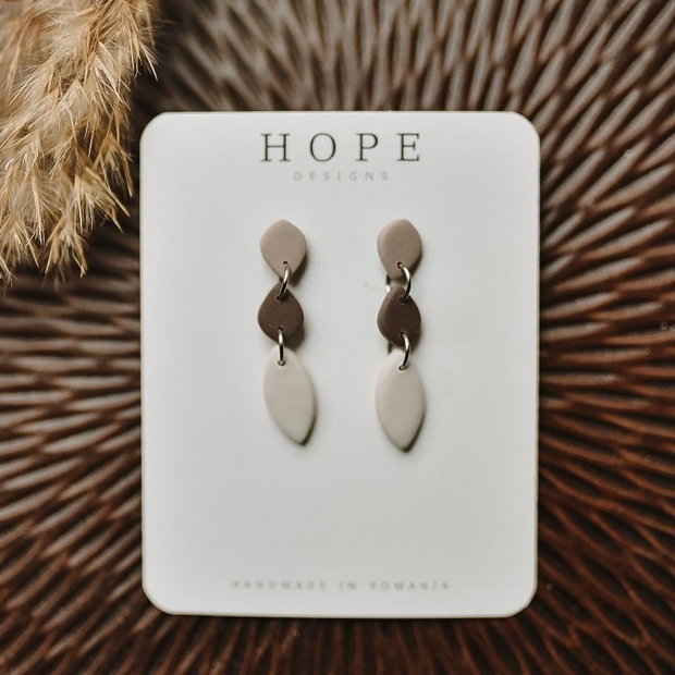 Cercei handmade minimalisti, din Lut Polimeric
