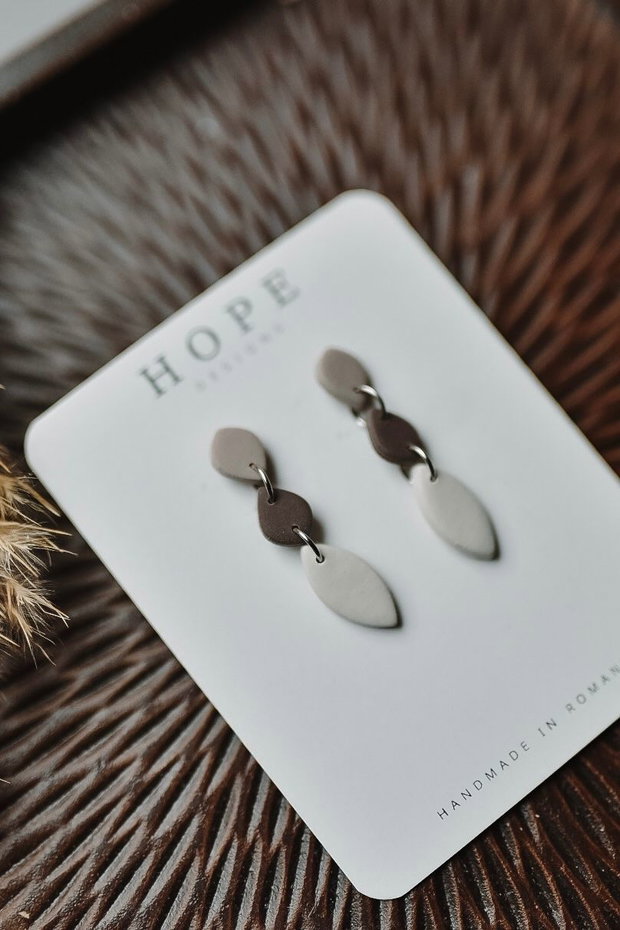 Cercei handmade minimalisti, din Lut Polimeric