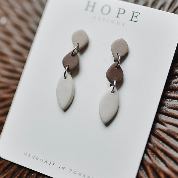 Cercei handmade minimalisti, din Lut Polimeric