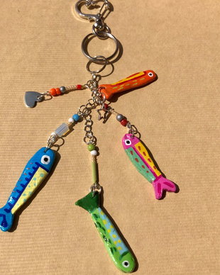 Breloc de genți funky fish