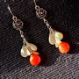 Cercei argint opal de fic etiopian carneol briolete floare argint boho chic trendy
