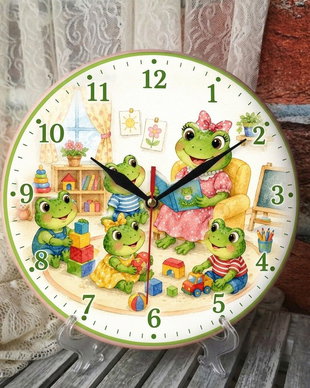 Ceas decorat manual pentru grupa broscute