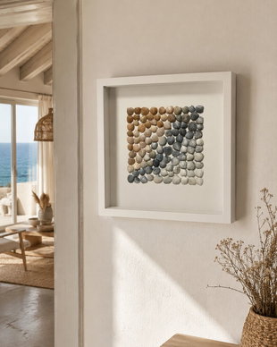 Shadow Box cu Scoici Naturale  Nuanțe de Coastă