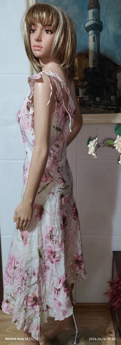 Rochie din in mărime s-m
