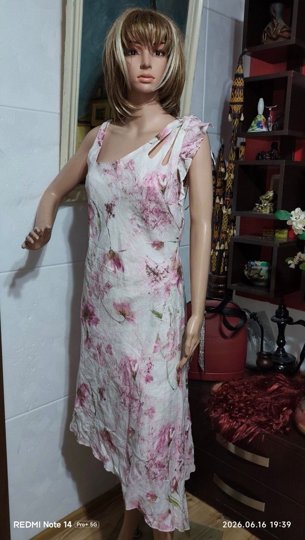 Rochie din in mărime s-m