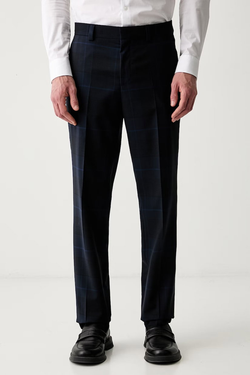 HUGO pantaloni slim fit pentru bărbați din lână Hogan263X