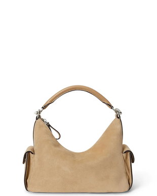 Lauren Ralph Lauren hobo bag pentru femei din piele întoarsă