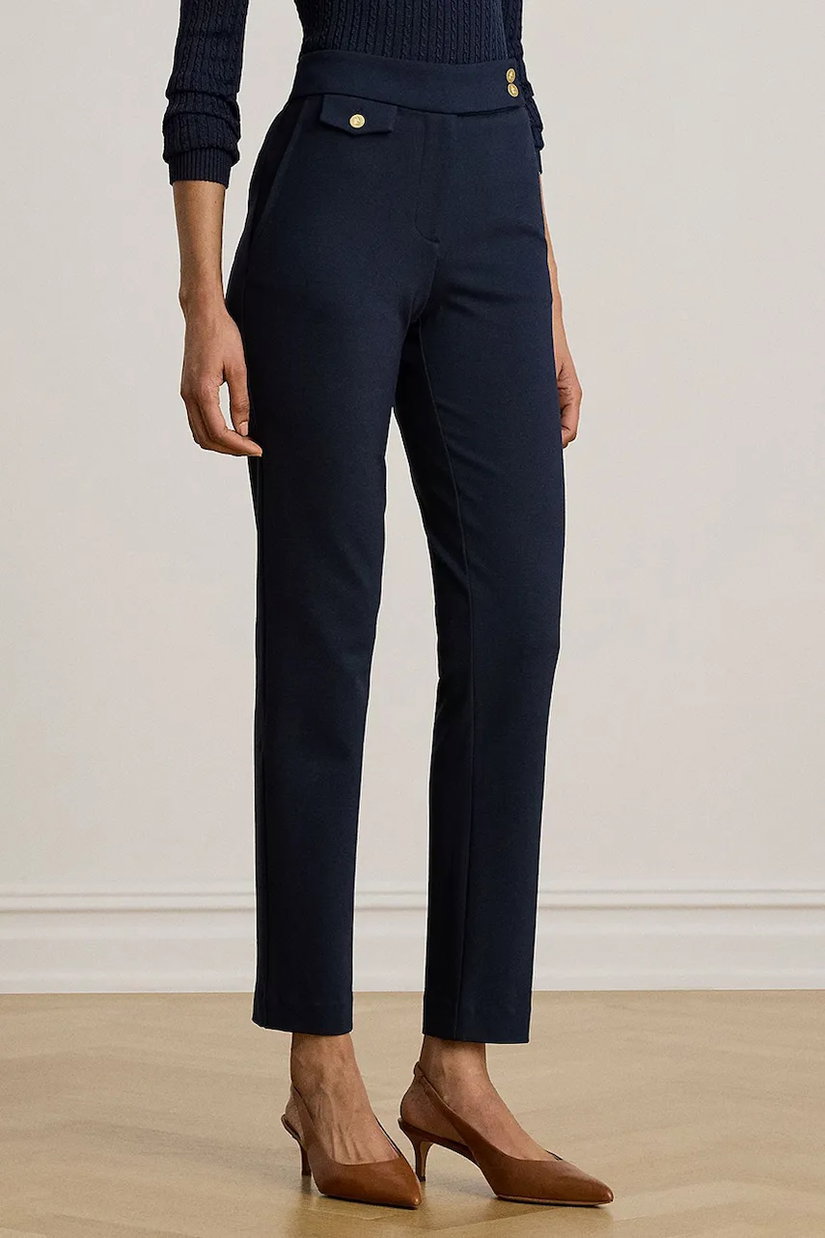 Lauren Ralph Lauren pantaloni slim fit pentru femei cu vâscoză