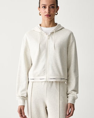 Calvin Klein Jeans hanorac cu fermoar pentru femei din bumbac
