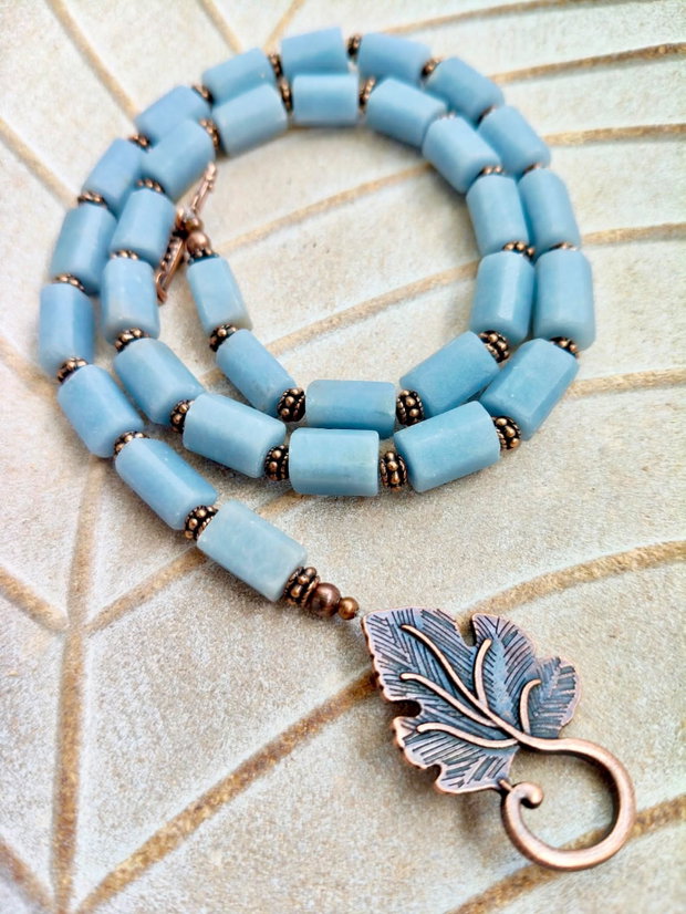 Colier vintage opal blue african
