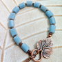 Bratara vintage opal blue african