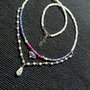 Rezervat Colier argint Kianit rubin piatra lunii charm brioleta minimalist boho chic trendy