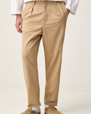 G-Star pantaloni chinos pentru bărbați cu bumbac Pleated Chino Relaxed Tapered