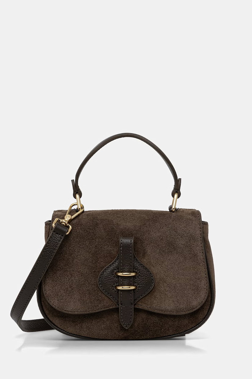 Coccinelle geantă crossbody pentru femei din piele întoarsă