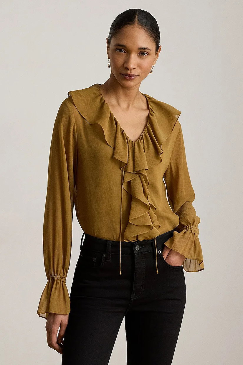 Lauren Ralph Lauren bluză cu volane pentru femei
