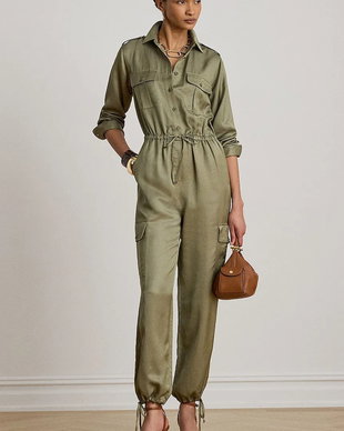 Lauren Ralph Lauren salopetă pentru femei cu amestec de in