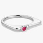 Inel Zircon rubin/alb si Argint 925 - IN1531 - Inel minimalist, inel stackable, inel rosu, inel cadou, bijuterii cadou, cadou sotie, cadou romantic, cadou iubita