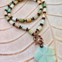 Colier vintage floare amazonit