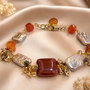 BRĂȚARĂ PERLE~PEACHY PEARLS~perle,agate,hematit,inox