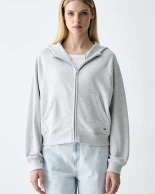 Tommy Jeans hanorac cu fermoar pentru femei, din bumbac