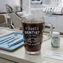 Cană din sticlă gravată manual BEST DENTIST Cadou personalizat pentru Medic Stomatolog