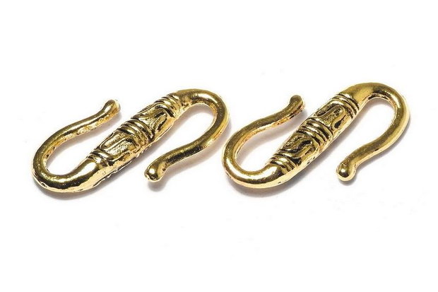 Inchizatoare carlig, auriu antichizat, 25x12 mm