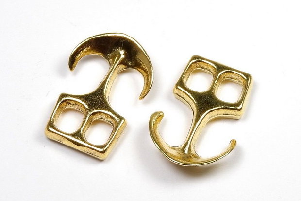 Inchizatoare metalica, ancora, auriu antichizat, 23x16 mm