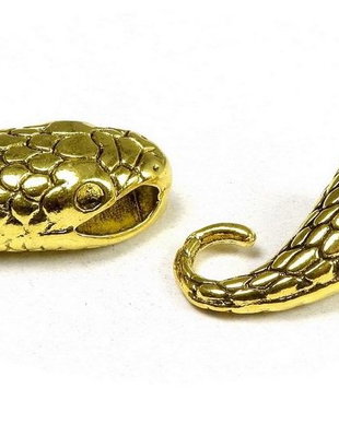 Inchizatoare carlig, auriu antichizat, 23x12 mm