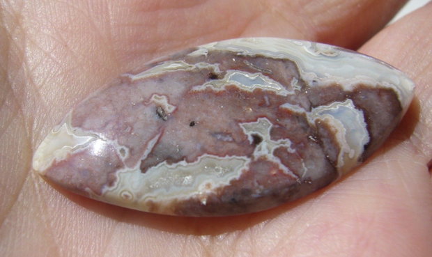 Crazy lace agata cabochon aprox 41.5x20x4.5 mm