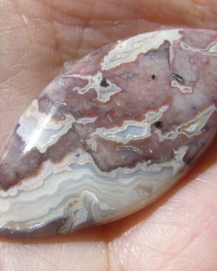 Crazy lace agata cabochon aprox 41.5x20x4.5 mm