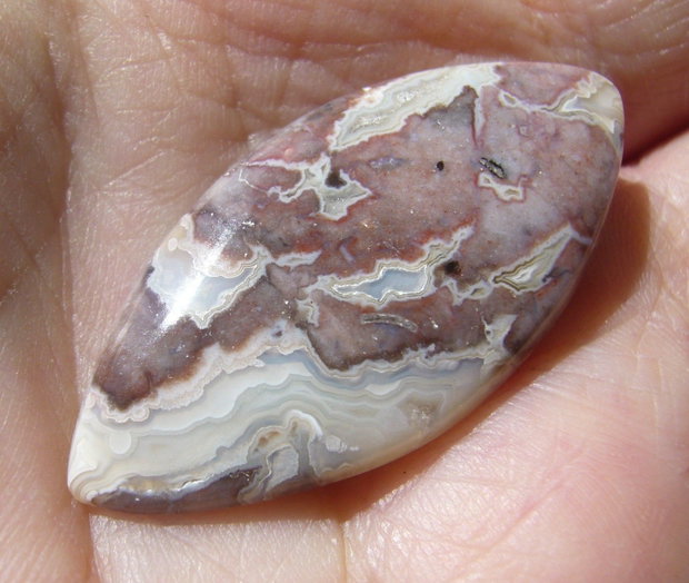 Crazy lace agata cabochon aprox 41.5x20x4.5 mm
