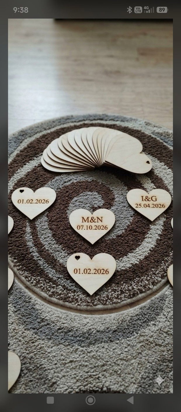 Mărturii Nuntă / Botez Personalizate din Lemn Magneți Handmade