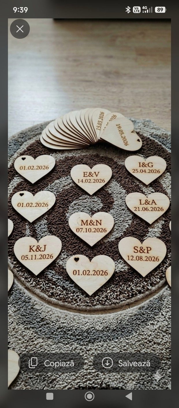 Mărturii Nuntă / Botez Personalizate din Lemn Magneți Handmade